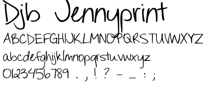 DJB JENNYprint font